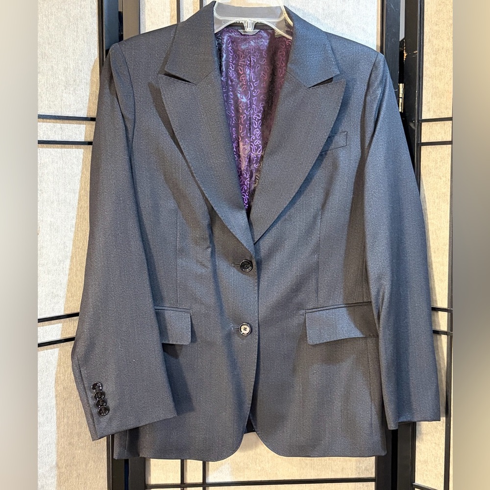 INDOCHINO Mens 38s charcoal Gray Wool Blazer Sport Coat Two Button Jacket Suit